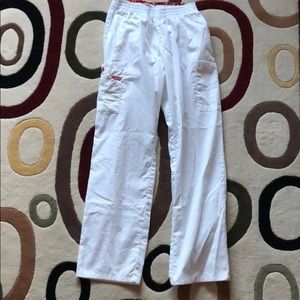 Comfortable, white scrub pants.